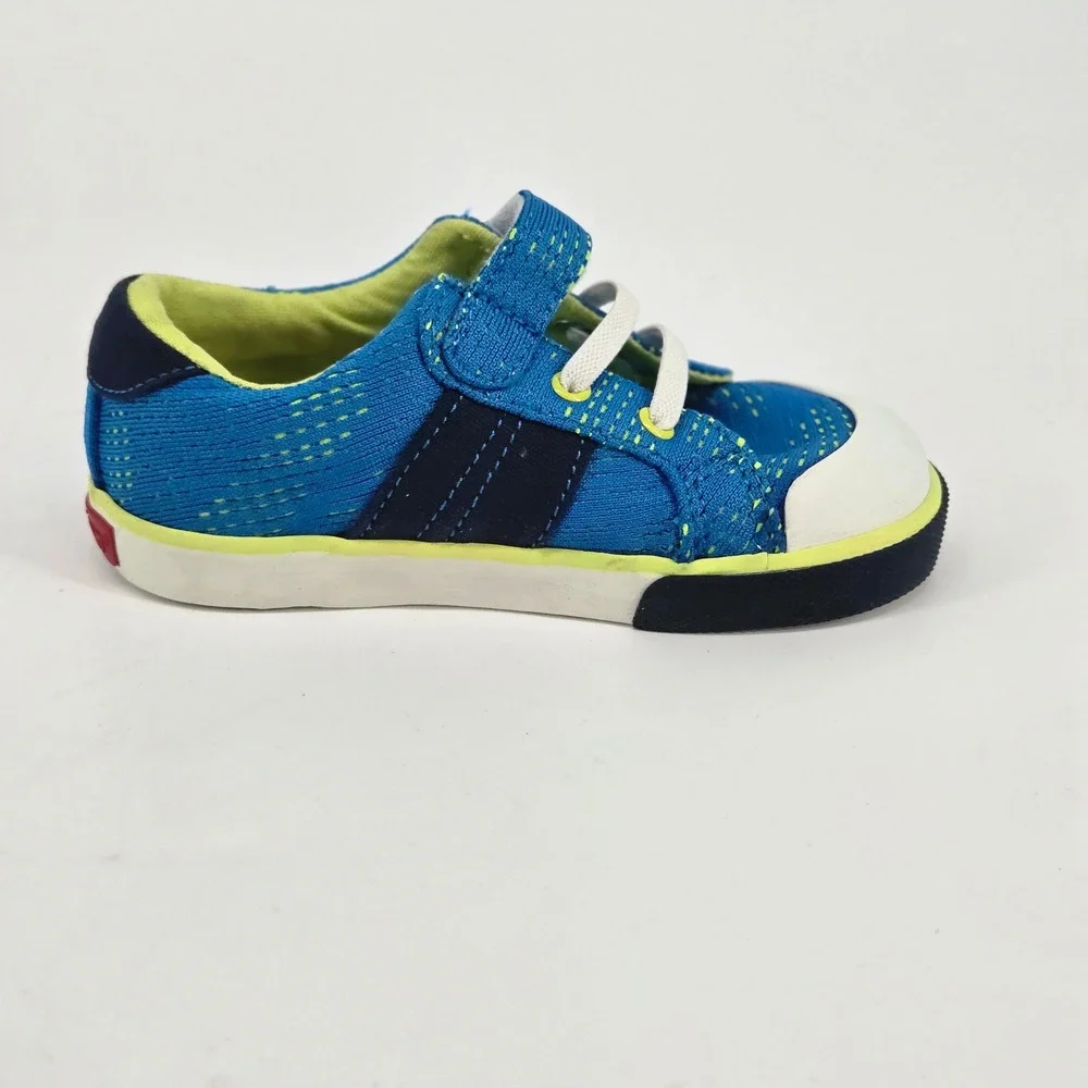 See Kai Run Lucci Blue Wide Toe Box Toddler Boys Athletic Shoes Sneakers 8 NWOT